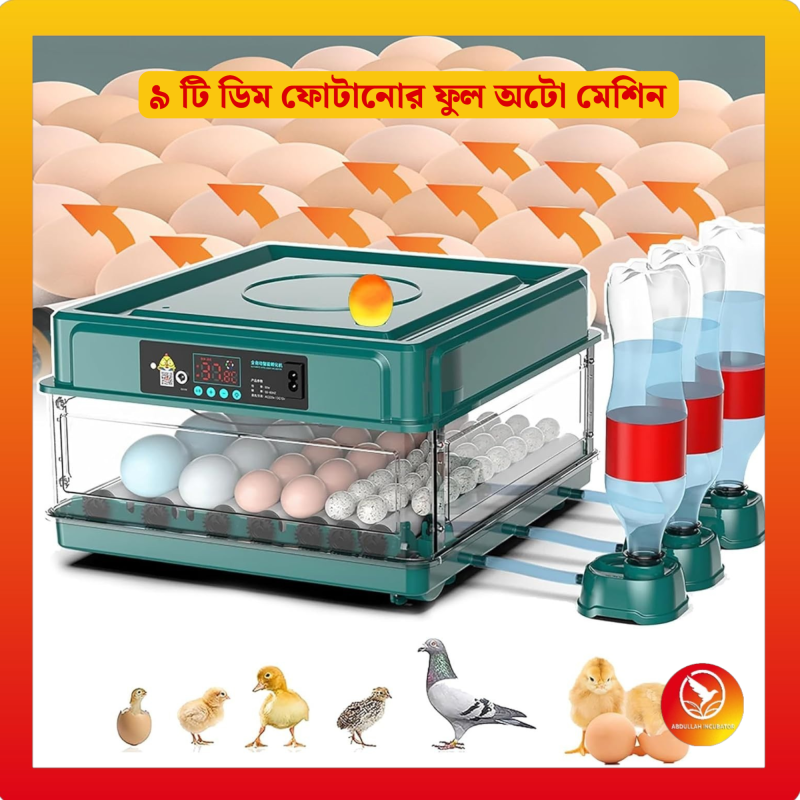 9 Egg Automatic Incubator AC+DC - কোয়েল পাখি কবুতরের জন্য হাঁস মুরগির বাচ্চা ফুটানোর মেশিন { ৯ ডিমের মেশিন }
