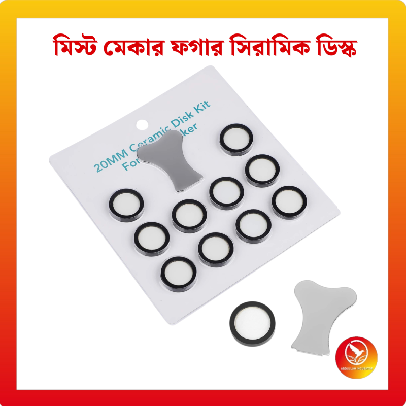 10 Pack Ultrasonic Mist Maker Fogger Ceramics Discs for Humidifier Parts Transducer Discs with Cap Tool