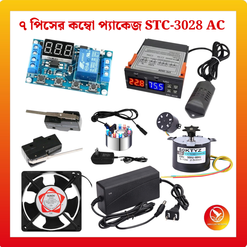 STC 3028 ডিজিটাল তাপমাত্রা এবং আর্দ্রতা নিয়ন্ত্রক অতিস্বনক এয়ার হিউমিডিফায়ার মিস্ট মেকার স্টিল বডি টার্নিং মোটর 6 ওয়াট ডিম টার্নিং মোটর ডিম ইনকিউবেটর টার্নিং মোটর অটো টার্নিং কন্ট্রোল কন্ট্রোল