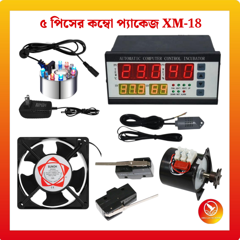 XM-18 ডাবল সার্কিট ফুল অটোমেটিক এগ ইনকিউবেটর কন্ট্রোলার আল্ট্রাসনিক এয়ার হিউমিডিফায়ার মিস্ট মেকার স্টিল বডি টার্নিং মোটর ১৪ ওয়াট এগ ইনকিউবেটরের জন্য এগ টার্নিং মোটর এসি কুলিং ফ্যান এসি ২২০V ২২W ৫ ই