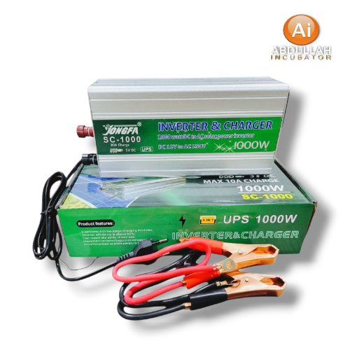 1000W IPS Inverter with Battery Charger & Solar System - 12V to AC 220V - 4 in 1 Inverter & Charger - Perfect Home Power Solution for to run lights, fans, TV, Computer, Laptop etc (Real Output Max 600
