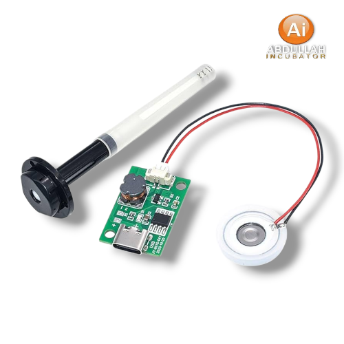 It is actually an ultrasonic mist maker plate, which works with water and breaks the water into very small particles using ultrasonic vibration. This results in a mist like fog.