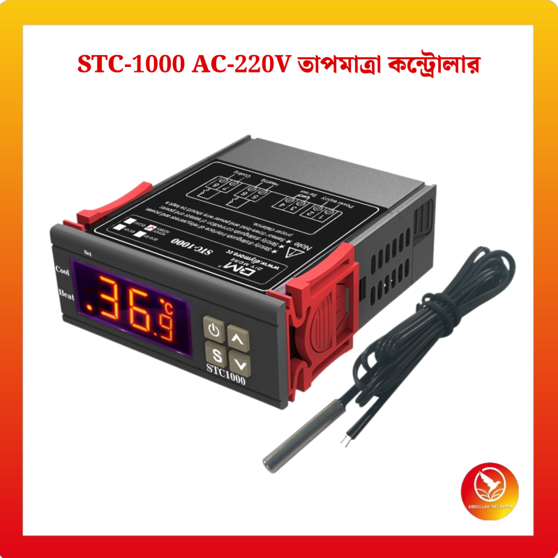 ডিজিটাল STC-1000 AC 220V তাপমাত্রা নিয়ন্ত্রক হল একটি বহুমুখী তাপস্থাপক যন্ত্র যা তাপমাত্রা নিয়ন্ত্রণের জন্য ব্যবহৃত হয়।