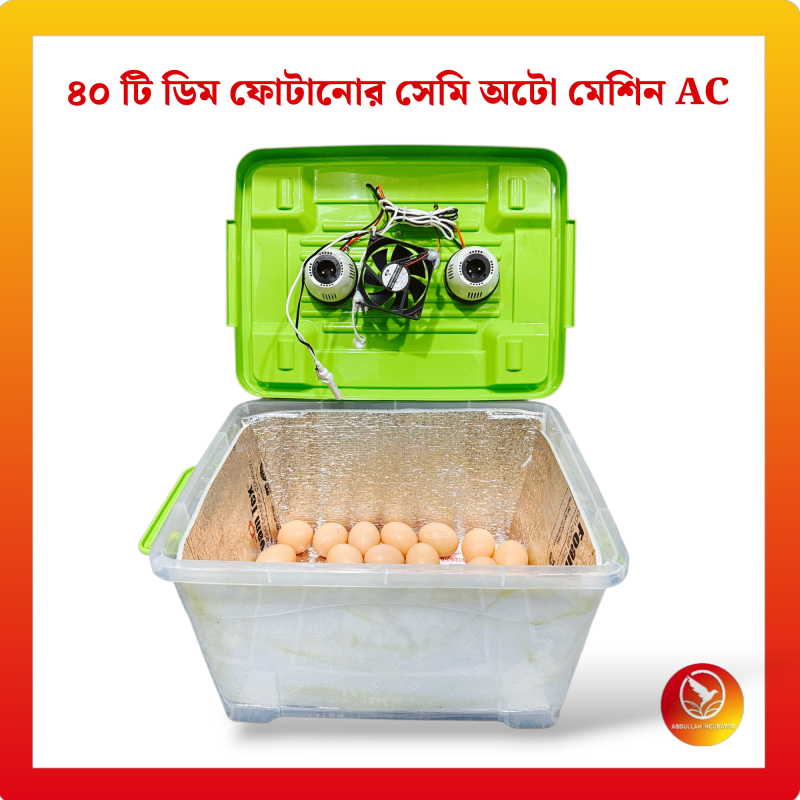 40 Egg Semiauto Incubator AC - কোয়েল পাখি কবুতরের জন্য হাঁস মুরগির বাচ্চা ফুটানোর মেশিন { ৪০ ডিমের মেশিন }